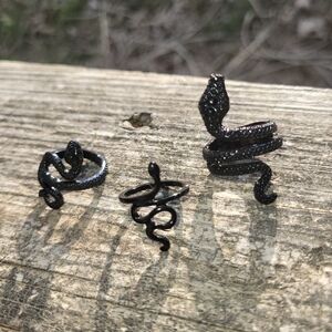 Black Snake Ring Set